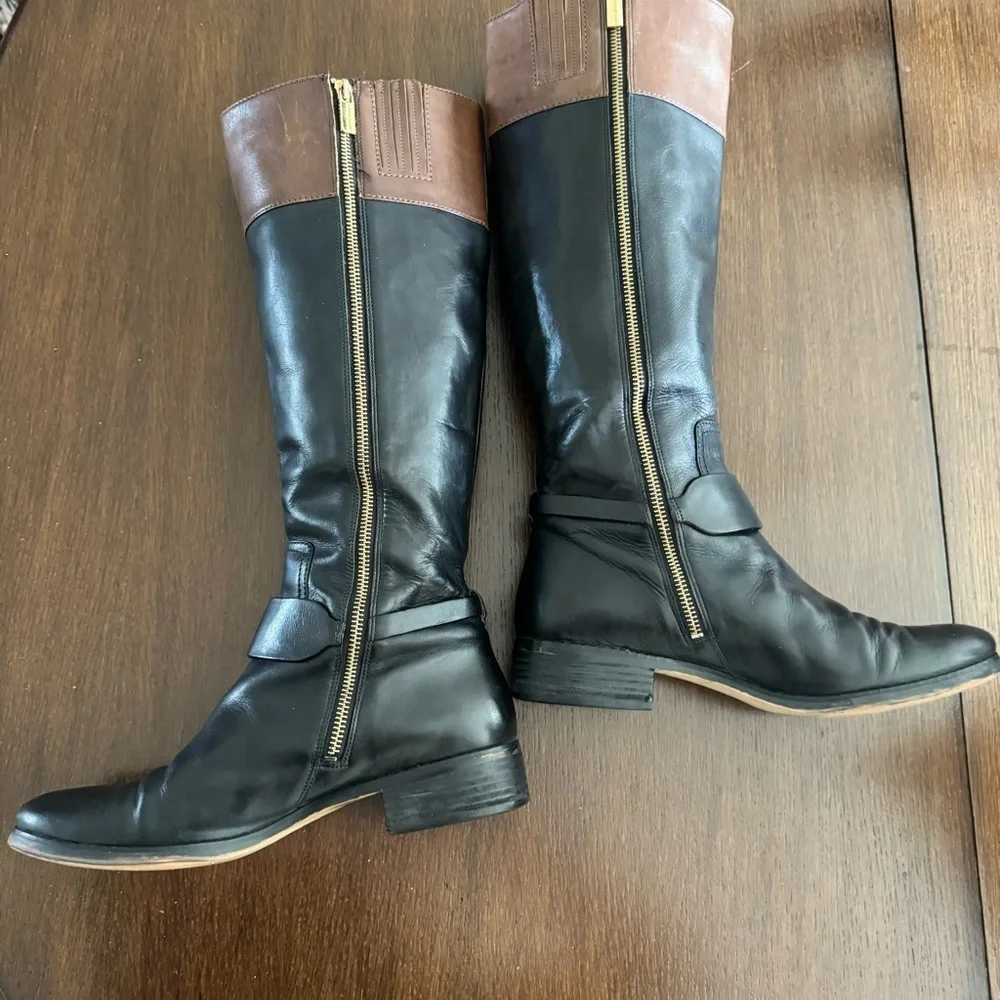 Michael Kors Leather Fulton Harness Equestrian Riding Boot Size 9